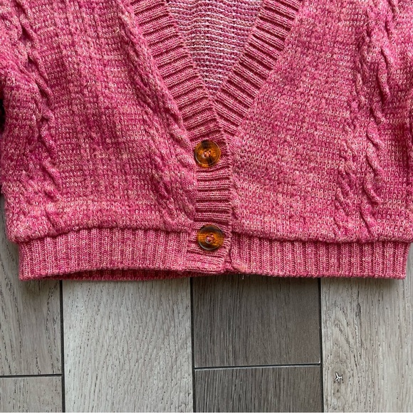 Zara Pink Cable Knit Women's Sweater - Picture 3 of 4